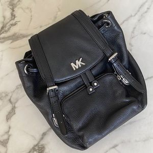 Black Leather Michael Kors Backpack